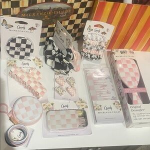 MacKenzie-Childs Pink & White Check Hair Accessory Collection
